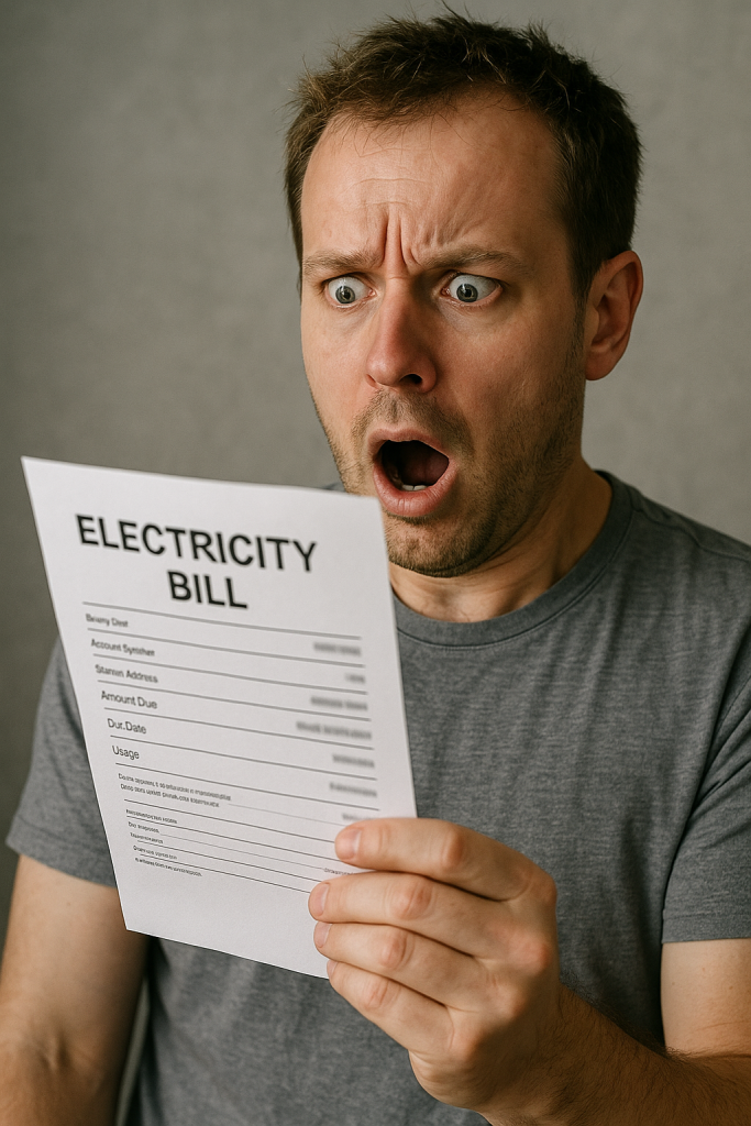 man shocked at high electricity bill tamworth
