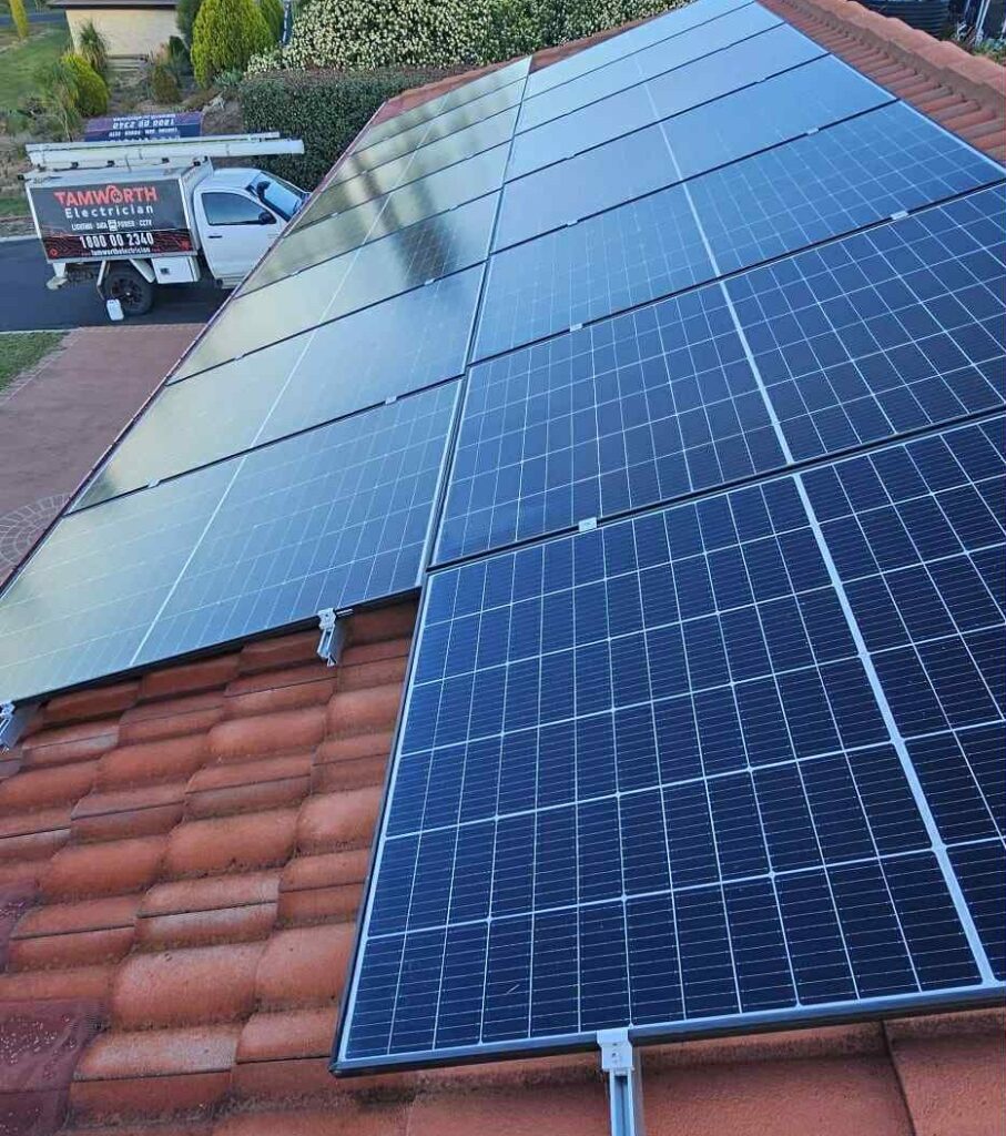 cleaned solar panels on the roof of a tamworth home