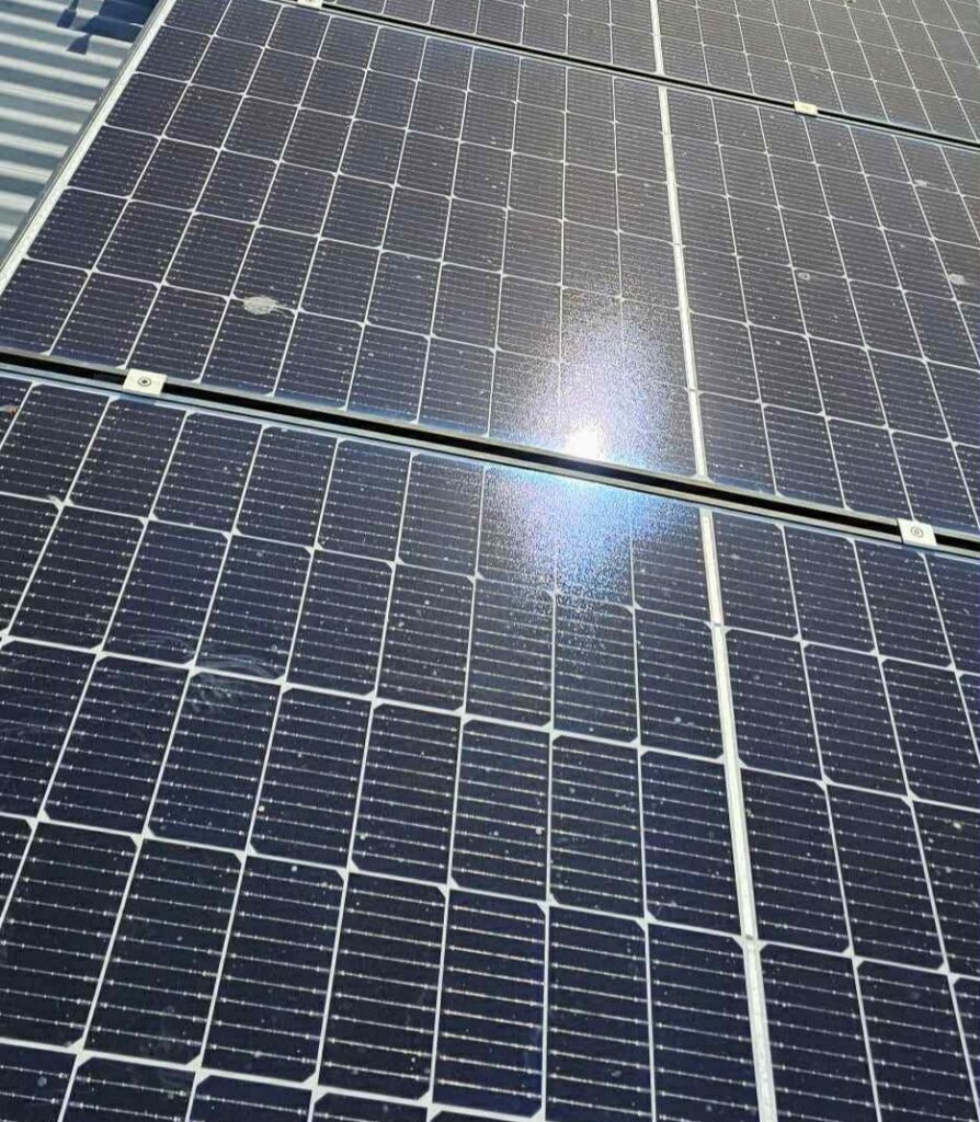 dirty solar panels on tamworth roof